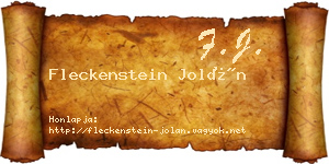 Fleckenstein Jolán névjegykártya